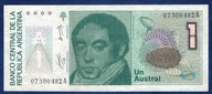 ARGENTYNA 1 AUSTRAL 1985-1991 P-323 PIERWSZE WYDANIE SUFFIX A UNC RARE