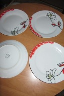 FINE PORCELANA ZESTAW 4 TALERZY PŁASKIE