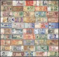 BNA - ZESTAW 50 BANKNOTÓW EGIPT ESTONIA HONDURAS KATAR MALEZJA SRI LANKA ..