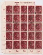 GENERALNE GUBERNATORSTWO -nadruk POCZTA POLSKA -LEŻAJSK -niepełny arkusz