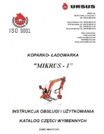 Ursus Mikrus 1 - instrukcja obsługi, katalog części koparko-ładowarki