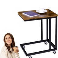 STOLIK KAWOWY BOCZNY NA KÓŁKACH PRZENOŚNY DO SALONU SYPIALNI POD LAPTOPA