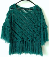 Bluzka nowa ażurowa szydełkowa z frędzlami Rozmiar 44/48