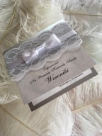 ZAPROSZENIE KOMUNIJNE Zaproszenie na komunię szare srebrne białe