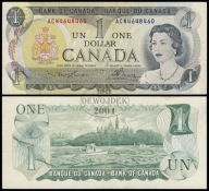 BNA - KANADA 1 Dolar Dollar 1973 ACN # P85a # seria trzyliterowa # VF-