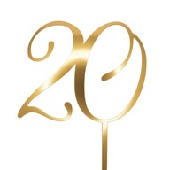 ZŁOTY TOPPER NA TORT 20 | Urodziny Rocznica Jubileusz Dekoracja