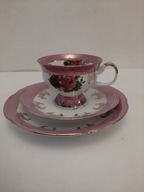 CHODZIEŻ FILIŻANKA SPODEK TALERZYK SERWIS KAWOWY TRIO MARIE ROSE EKSPORTOWY