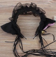 opaska kocie uszy cosplay dzwonkami headband