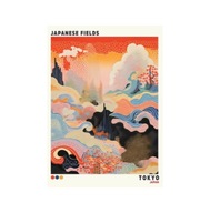 Plakat „Japanese Fields” – Artystyczna Panorama Tokio