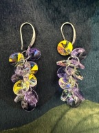 KOLCZYKI DŁUGIE WISZĄCE DIAMENTY DIAMENTAMI oplotka oplotki diamentem koła