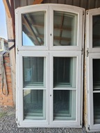 OKNA Drewniane Sosnowe Łukowe Czteroskrzydłowe Szprosy 128x238cm 6 sztuk