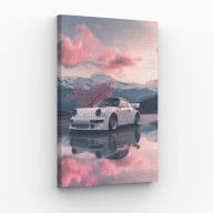 Obraz na płótnie 30x40 Porsche 911 różane niebo | Pomysł na prezent