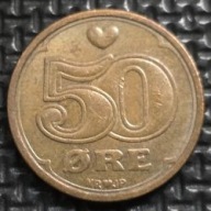 *DANIA [0222]*50 ore 1989 Królowa Małgorzata II, Korona DANMARK *50 ORE