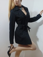 Vero Moda Płaszcz czarny trencz vintage Pin Up S