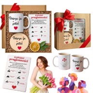PREZENT NA DZIEŃ KOBIET BOX ZESTAW DLA ŻONY DZIEWCZYNY KUBEK KUPON UPOMINEK