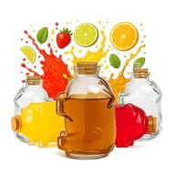 5x Pojemnik Szklany Świnka George 350 ml na Nalewki Alkohol Prezent Butelki