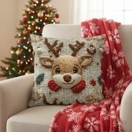 Poduszka świąteczna jelonek wełniany 40/40cm