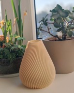 Wazon dekoracyjny, ozdobny na kwiaty, trawy suszone, karbowany żebrowany