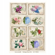 LEMONCRAFT papier ozdobny A4 - VINTAGE TIME 001 - zestaw 5 sztuk