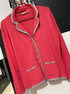 N Sweter Rabe łagodny róż artystyczny krój 2 kieszenie rozpinany S