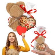 PREZENT NA DZIEŃ KOBIET MIŚ PLUSZAK RĘCZNIK MAGNES ZESTAW DLA DZIEWCZYNKI