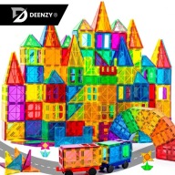 KLOCKI MAGNETYCZNE XXL 109 EL 3D DUŻY ZESTAW DLA DZIECI + SAMOCHODY + TORBA