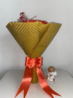 Bukiet RÓŻA.18szt.ze wstążki satynowej. ręcznie wykonane.Led podświetlenie.