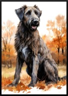 A2 59,4x42 PLAKAT OBRAZ PIES WILCZARZ IRLANDZKI, IRISH WOLFHOUND, JESIEŃ