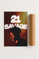 Plakat bez ram 40x50cm 21 Savage Raper Trap Hip Hop Muzyka Młodzieżowy Hit