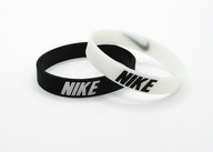 Bransoletka silikonowa 2 sztuki komplet na rękę czarna biała napis NIKE