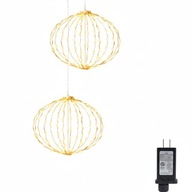 Kule Świetlne LED 2x20cm 81 LED Timer Ściemnialne Zestaw Wiszące JMG-B002