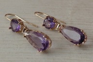 UROCZE KOLCZYKI AMETYSTOWE KAMIENIE