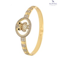 76336 BRANSOLETKA 18K POZŁACANA 57/20 MM sztywna sowa z cyrkoniami