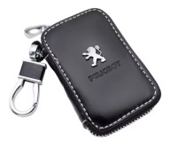 PEUGEOT BRELOK ETUI NA KLUCZYKI SKÓRA CHROM NOWOCZESNY DESIGN CZARNY