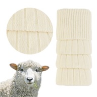 GETRY DAMSKIE NA NOGI WEŁNA OCIEPLACZE NA ŁYDKI CIEPŁE CERBER PIASKOWE