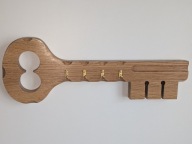 Wieszak na klucze drewniany DĄB ręcznie robiony pomysł na prezent do domu