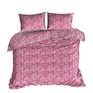 pościel bawełna lux 200x200 + 2x70x80 1x40x40 zamek B 241-1 Gwiazdy amarant