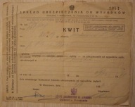 WARSZAWA 1932 ROK - KWIT - ZAKŁAD UBEZPIECZENIA OD WYPADKÓW nr 1643