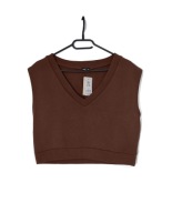 Damska Krótka Kamizelka Dresowa Brązowa Undiz | R. XS