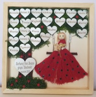 Prezent dla Nauczyciela, ramka, makrama na 20-30 dzieci, duża 30×30cm