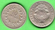 Kostaryka 10 centymów, 1969 KM#185.2