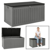 KUFER SKRZYNIA OGRODOWA NA BALKON TWORZYWO SZTUCZNE HAGE 270 L SZARY