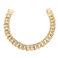 59682 Bransoletka 18K pozłacana 19,5 CM 11 MM pancerka "diamentowana"