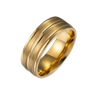 STALOWA TYTANOWA OBRACZKA 8 MM ZMATOWIONA 18K GOLD R.18