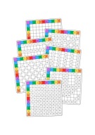 TABLICZKA MNOŻENIA 1-100 KARTY EDUKACYJNE 7 SZT. SUCHOŚCIERALNE + PISAK