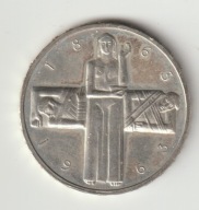 Szwajcaria 5 frankow 1963 Czerwony krzyz srebro 0.835 Ladny stan