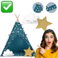 TIPI NAMIOT DLA DZIECI 165cm DUŻY DOMEK OGRODOWY LUB DO POKOJU + POKROWIEC