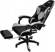 FOTEL GAMINGOWY OBROTOWY Z PODNÓŻKIEM EKOSKÓRA Mega-M 130 KG 63X63X116 CM