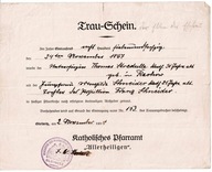 ORYGINALNY Stary Niemiecki Akt Ślubu 1934/1867 Gliwice Gleiwitz Śląsk