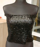 ALBA MODA cekinowy czarny top r 42-46